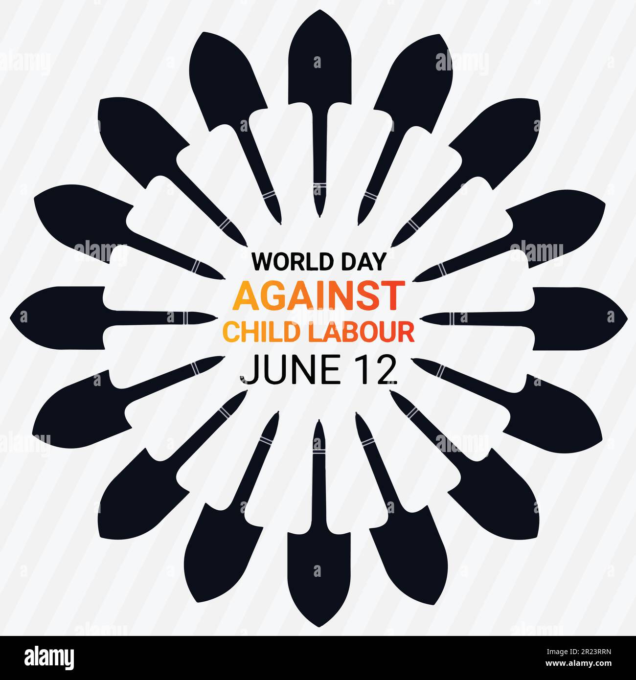 Journée mondiale contre le travail des enfants. 12 juin. Illustration vectorielle adaptée aux cartes de vœux, affiches et bannières. Illustration de Vecteur