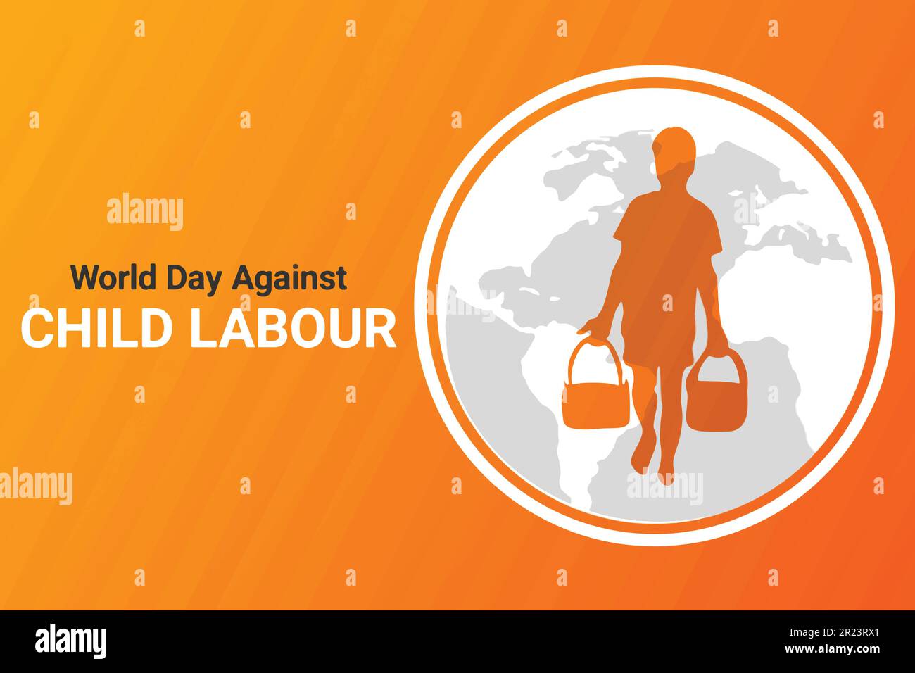 Illustration du scénario de la Journée mondiale contre le travail des enfants. Convient aux cartes de vœux, affiches et bannières. Illustration de Vecteur