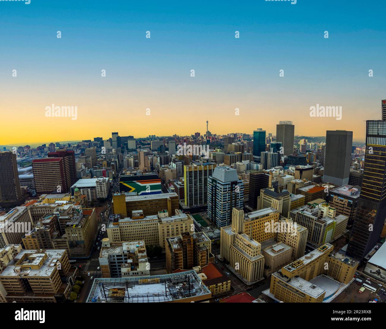 Vue panoramique du quartier des affaires de Johannesburg Banque D'Images