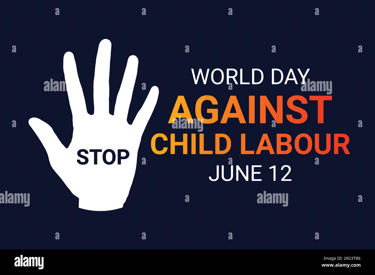 Illustration vectorielle de la Journée mondiale contre le travail des enfants. 12 juin Illustration de Vecteur