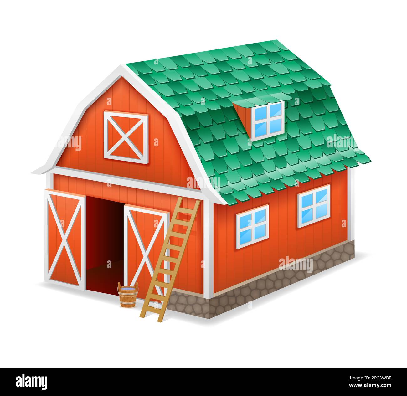 vieux hangar sur une ferme pour stocker des cultures agricoles illustration vectorielle isolée sur fond blanc Illustration de Vecteur