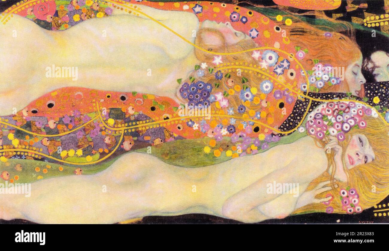 Gustav Klimt peinture, serpents d'eau II, 1907 Banque D'Images