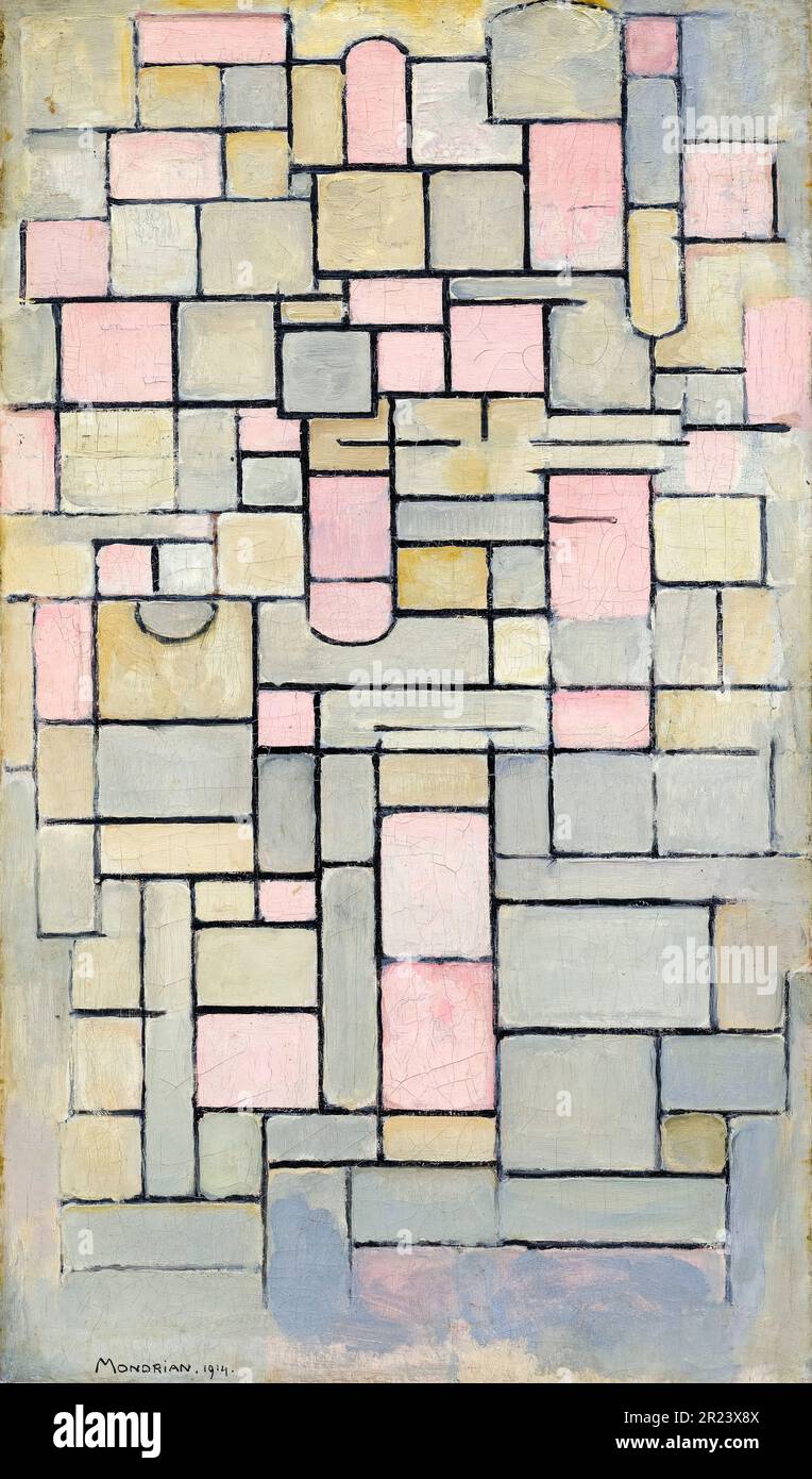 Piet Mondrian, composition 8, peinture abstraite 1914 Banque D'Images
