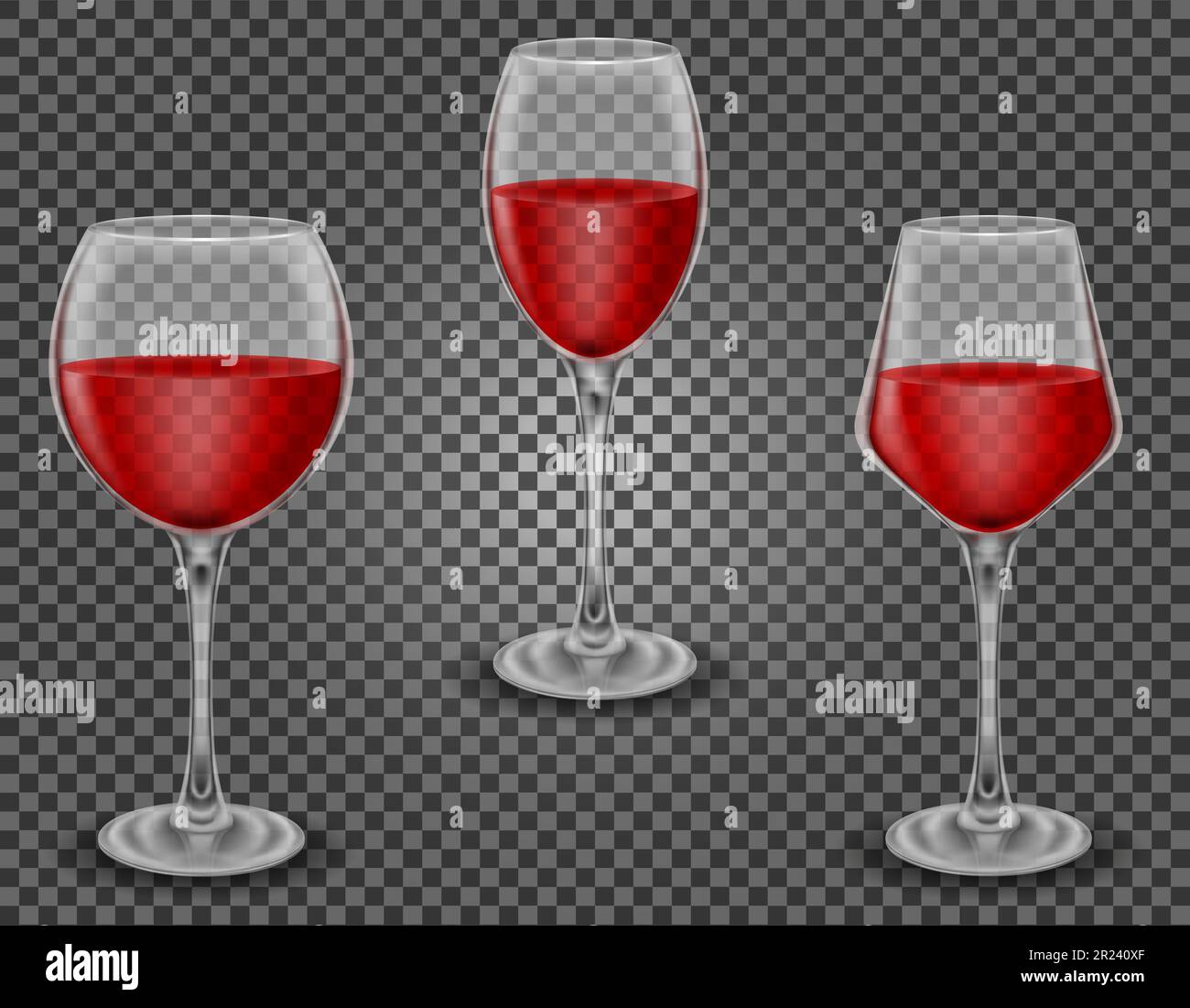 verre transparent pour vin et boissons à faible teneur en alcool  illustration vectorielle isolée sur fond Photo Stock - Alamy