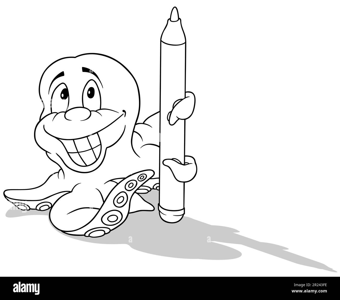 Dessin d'un Octopus avec un stylo feutre Illustration de Vecteur