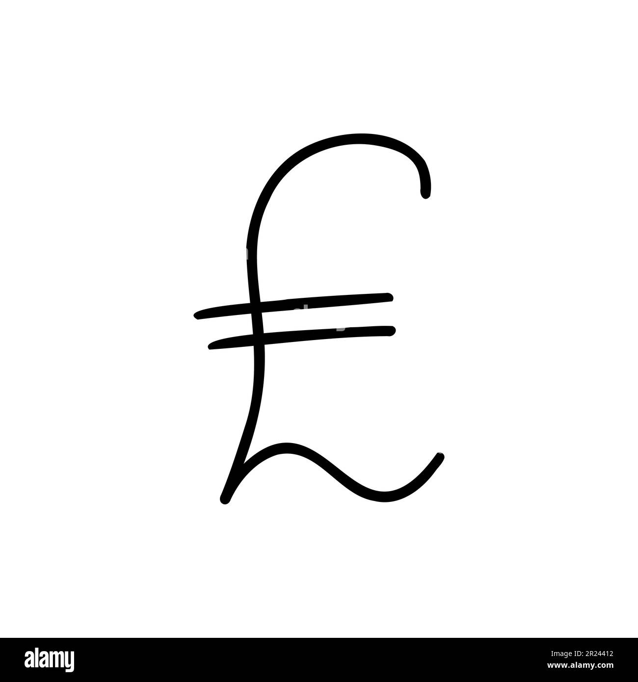 Scribble monnaie argent finance signe icône livre sterling. Illustration vectorielle à la main, style de dessin animé isolé sur fond blanc. Pour busi Illustration de Vecteur