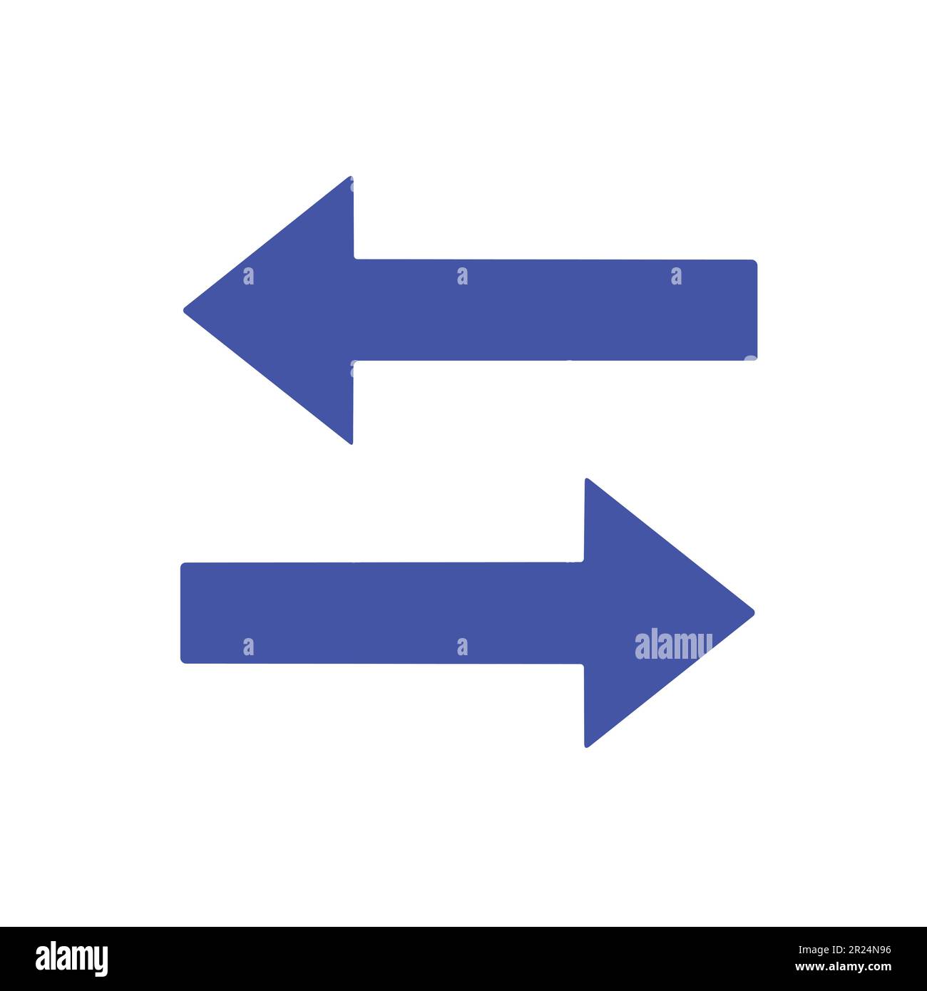 flèche bleue vectorielle. concept de torrent d'échange deux sens recyclage plat icône. Illustration de Vecteur