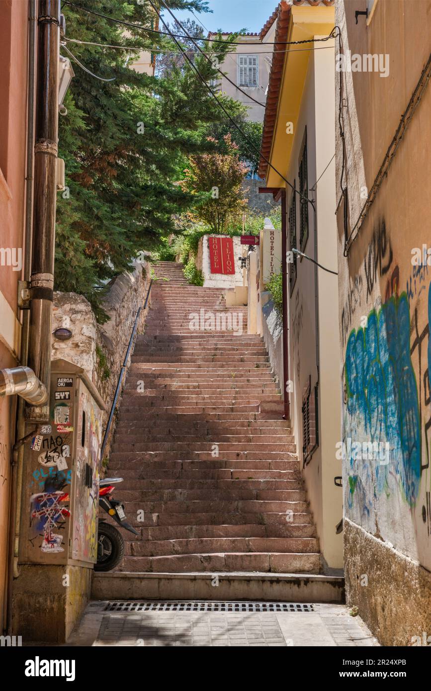 K Efthymiopoulou passage, section de la vieille ville de Nauplie (Nauplie, Nauplie), péninsule du Péloponnèse, région du Péloponnèse, Grèce Banque D'Images