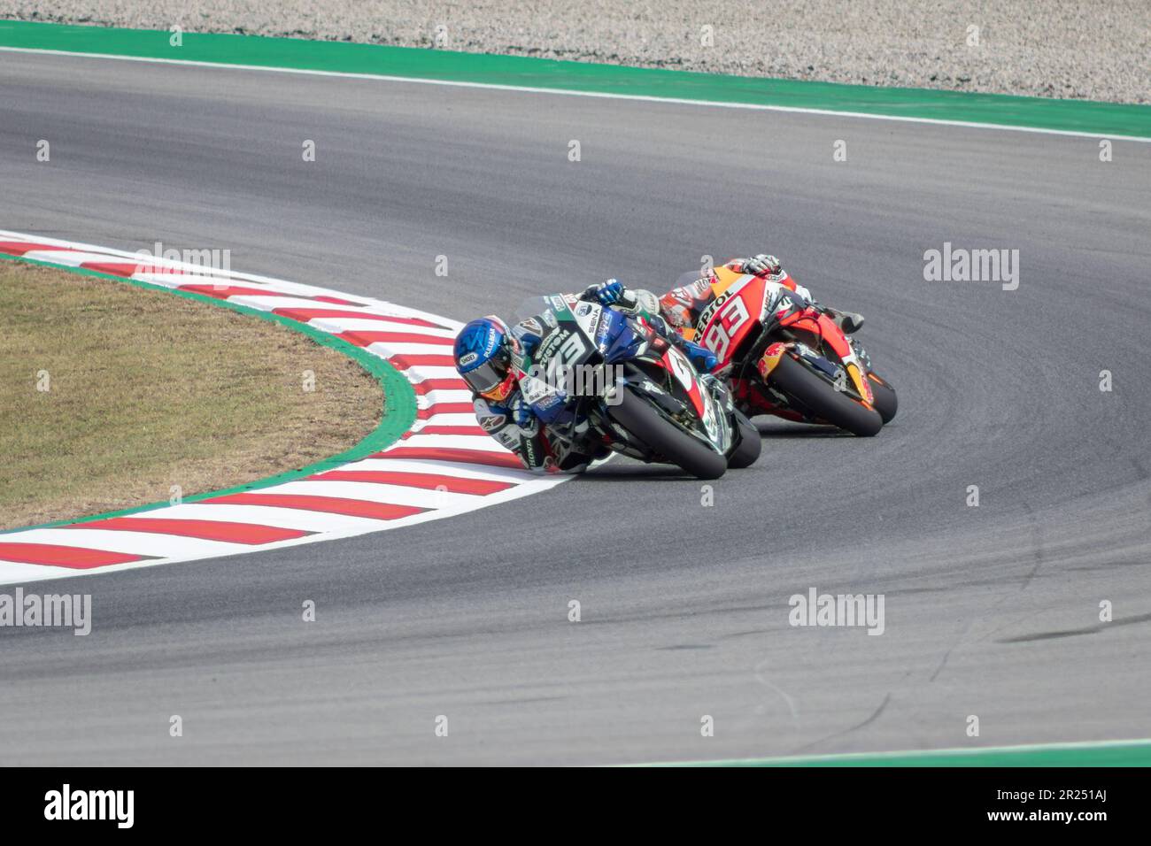 MONTMELLO, ESPAGNE-4 JUIN 2021 : Alex Marquez à propos de sa Honda RC213V #73 (Team: LCR Honda Castrol/Idemitsu), Championnat du monde MotoGP 2021 Banque D'Images