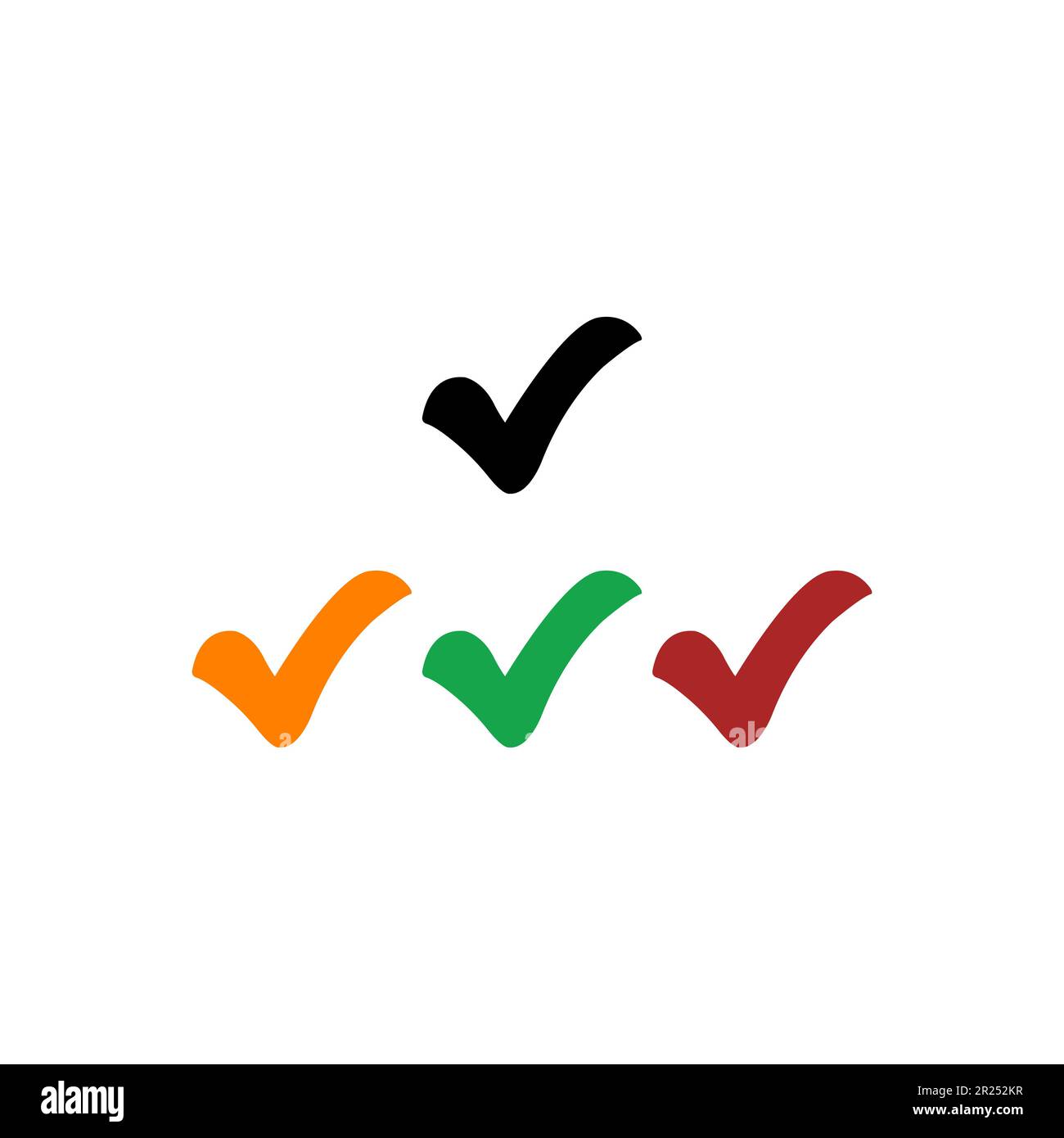 Cocher et cocher le vecteur d'icône dans différentes couleurs Illustration de Vecteur