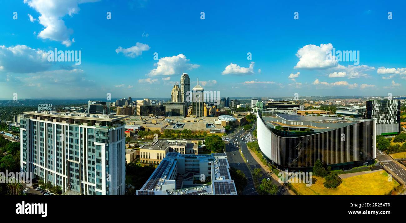 Vue sur le quartier central des affaires de Sandton Banque D'Images