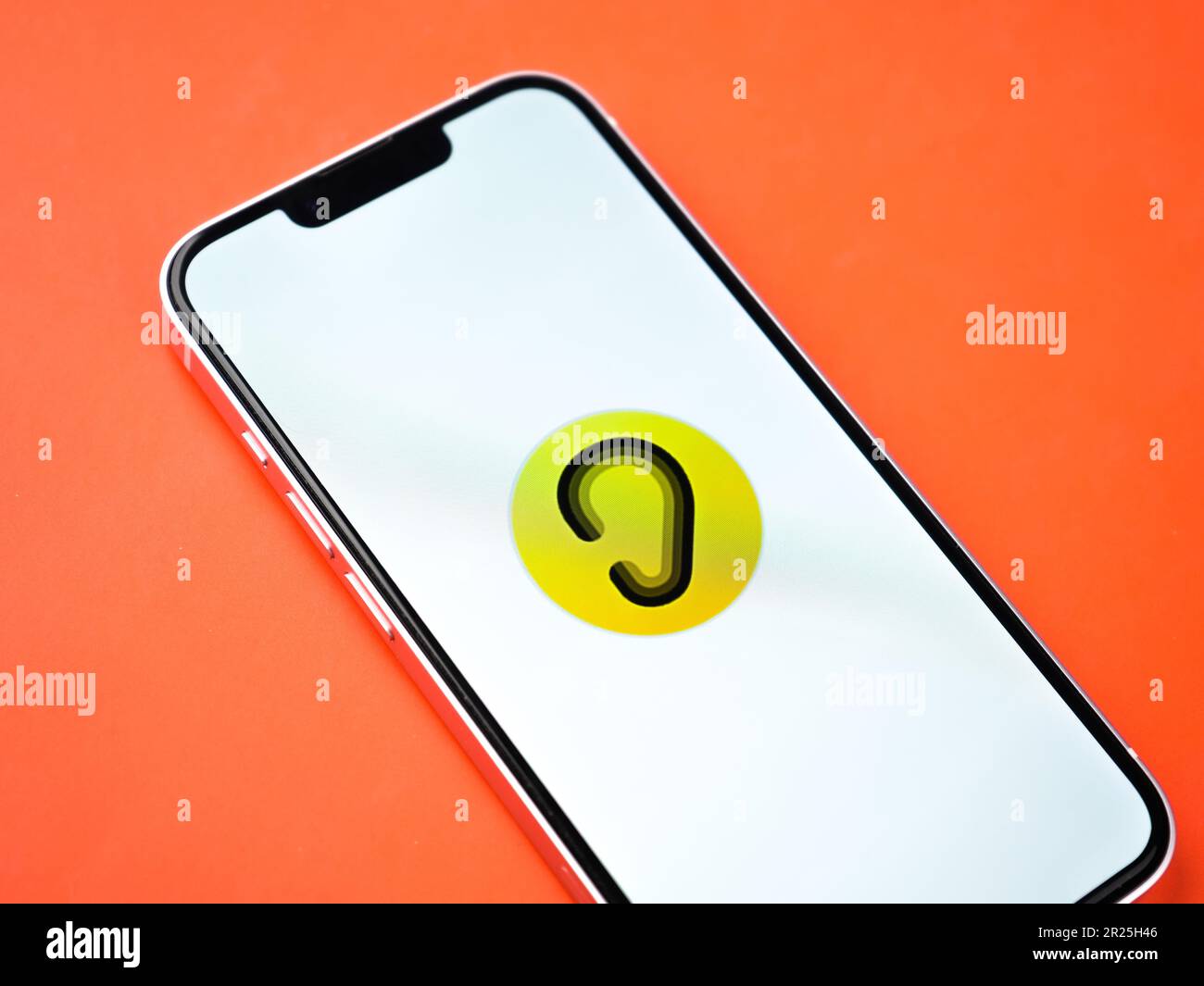 Bangal Ouest, Inde - 20 février 2023 : Apple bruit app sur l'écran du téléphone image de stock. Banque D'Images