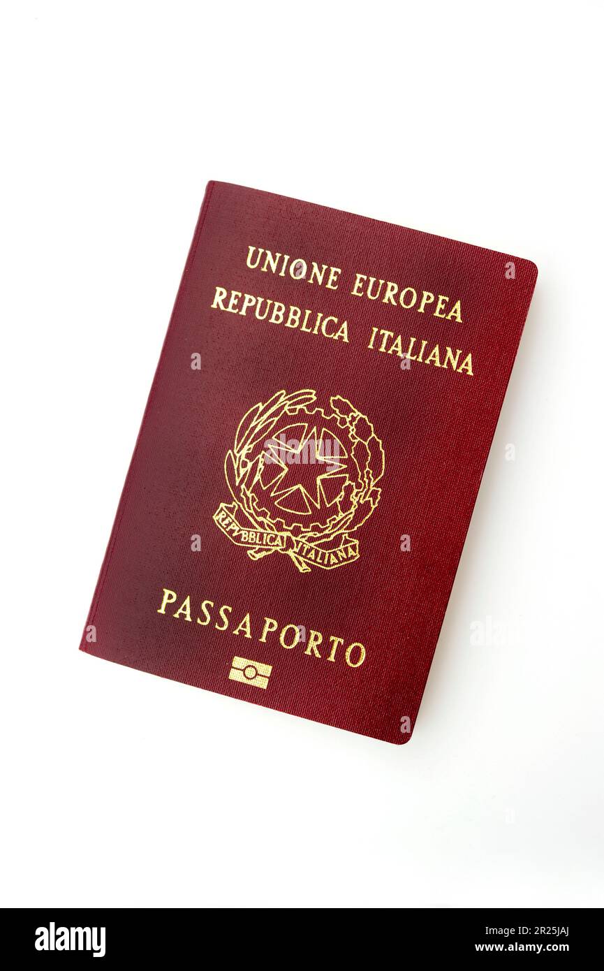 Passeport italien, isolé Banque D'Images