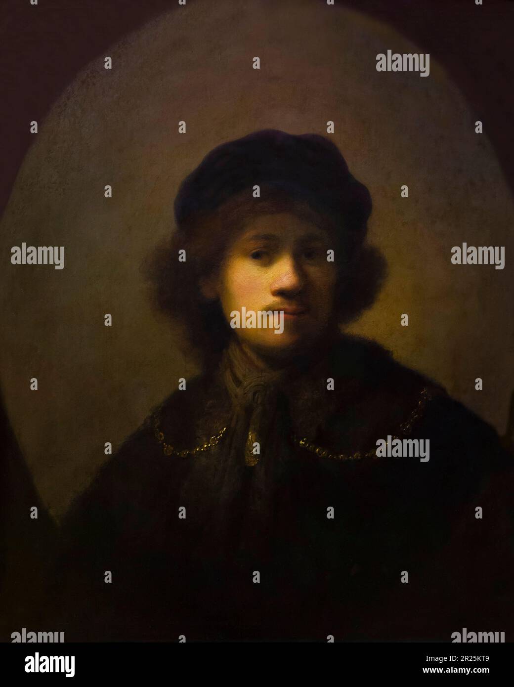 Autoportrait en jeune homme, Rembrandt, vers 1630, Banque D'Images
