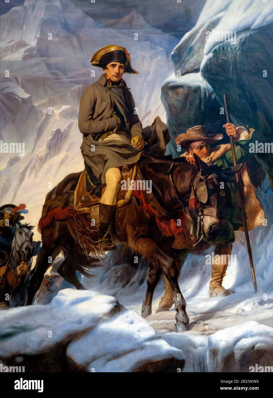 Bonaparte franchissant les Alpes, Napoléon traversant les Alpes,Paul Delaroche, 1850, Banque D'Images