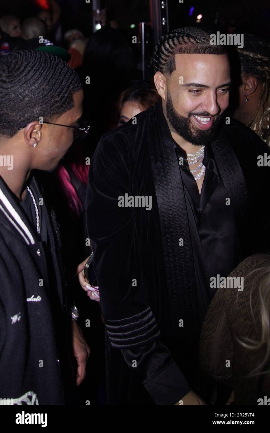 Le rappeur du Montana français à sa célébration d'anniversaire Banque D'Images