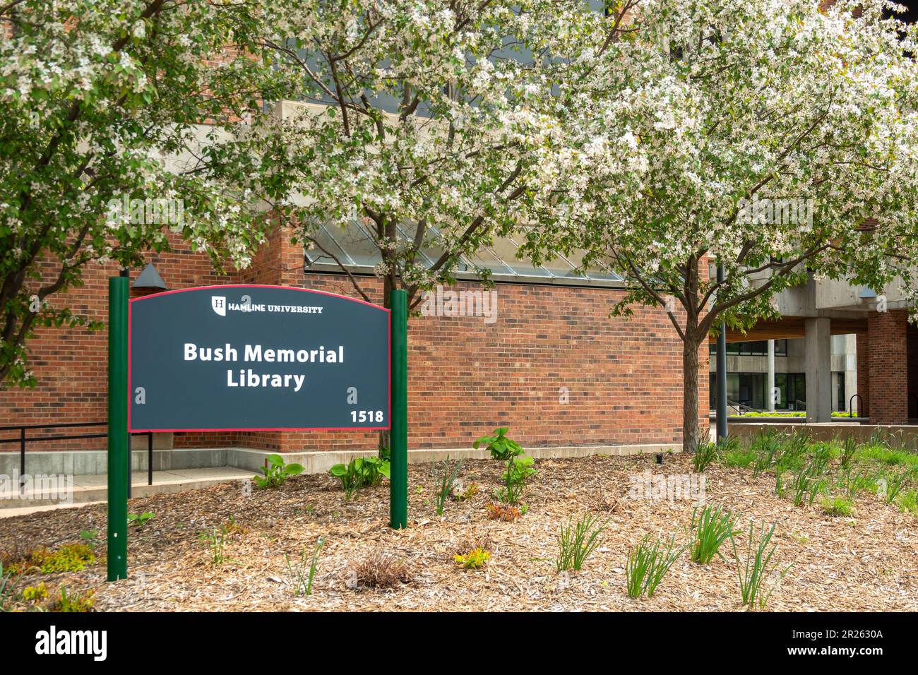 ST. PAUL, MN, États-Unis - 16 MAI 2023 : Bibliothèque Bush Memorial à l'Université Hamline. Banque D'Images