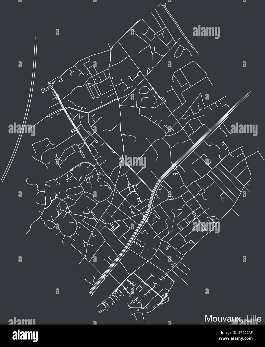 Carte des rues du QUARTIER DE MOUVAUX, LILLE Illustration de Vecteur