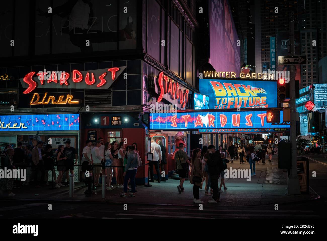 Ellens Stardust Diner de nuit, Manhattan, New York Banque D'Images