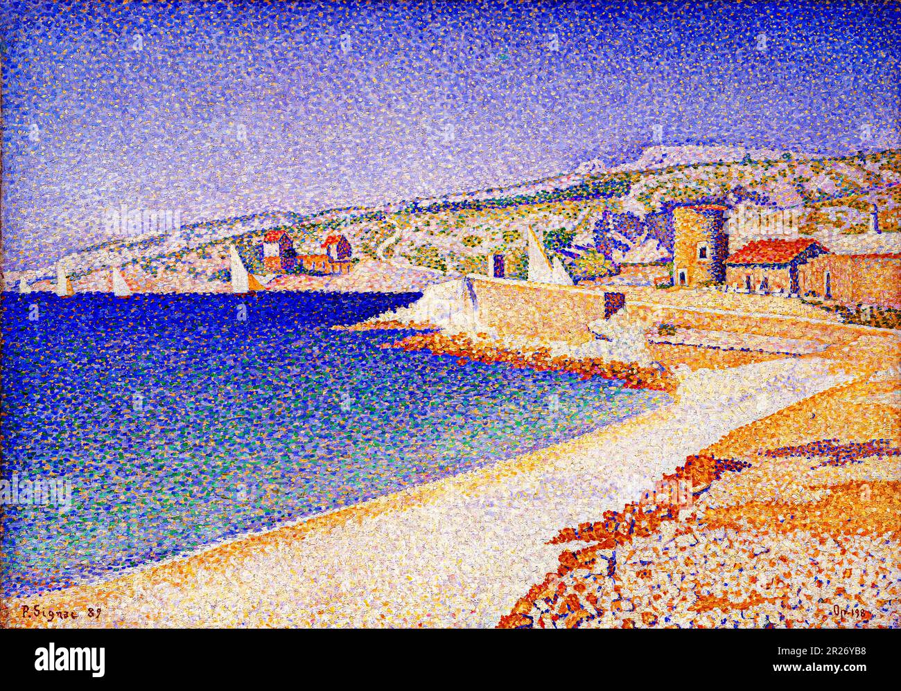 La jetée de Cassis, opus peint en haute résolution par Paul Signac. Banque D'Images