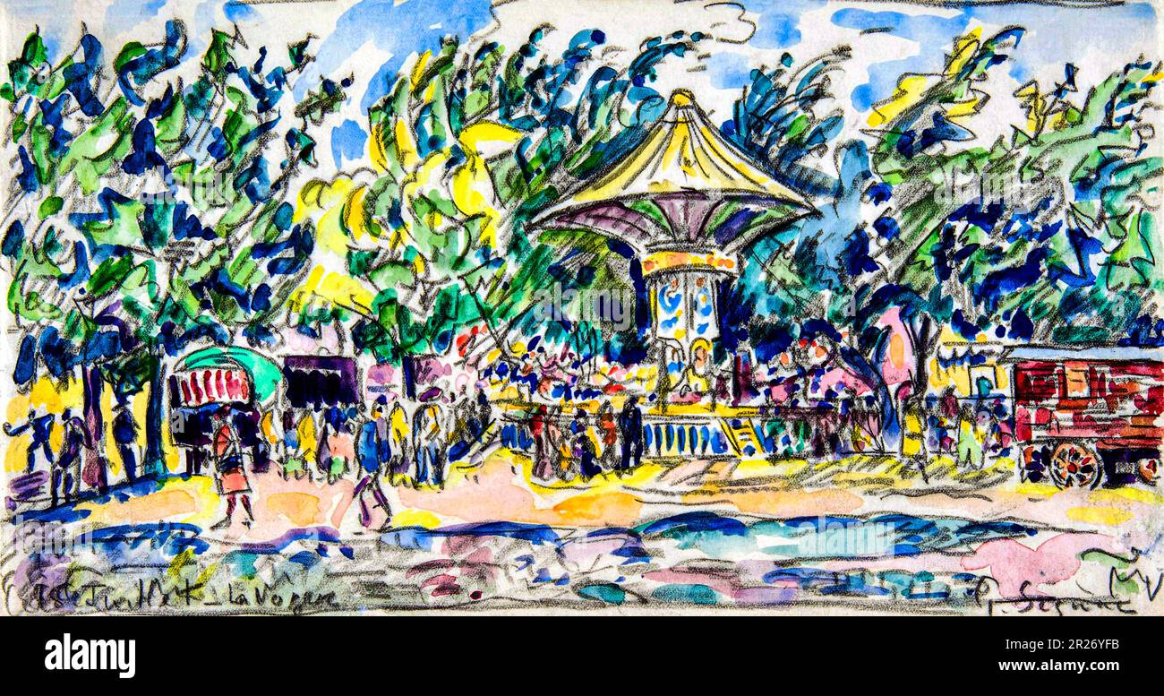 Village Festival peinture en haute résolution par Paul Signac. Original du MUSÉE MET. Banque D'Images