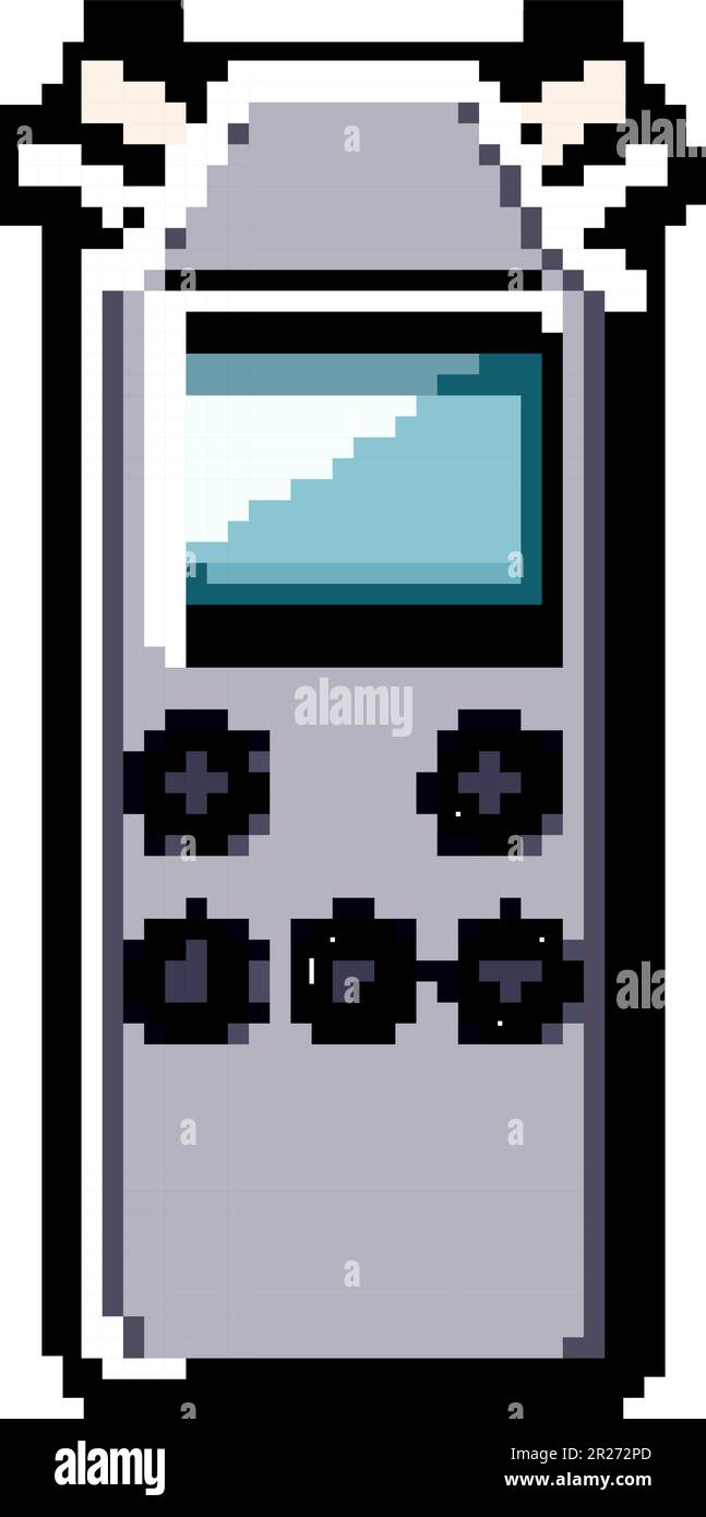 enregistrez l'illustration vectorielle du jeu de pixels d'art de dictaphone Illustration de Vecteur