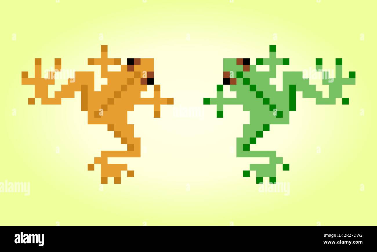 pixel de grenouille 8 bits. Illustration « animal in Vector » pour le point de croix et les ressources de jeu. Illustration de Vecteur