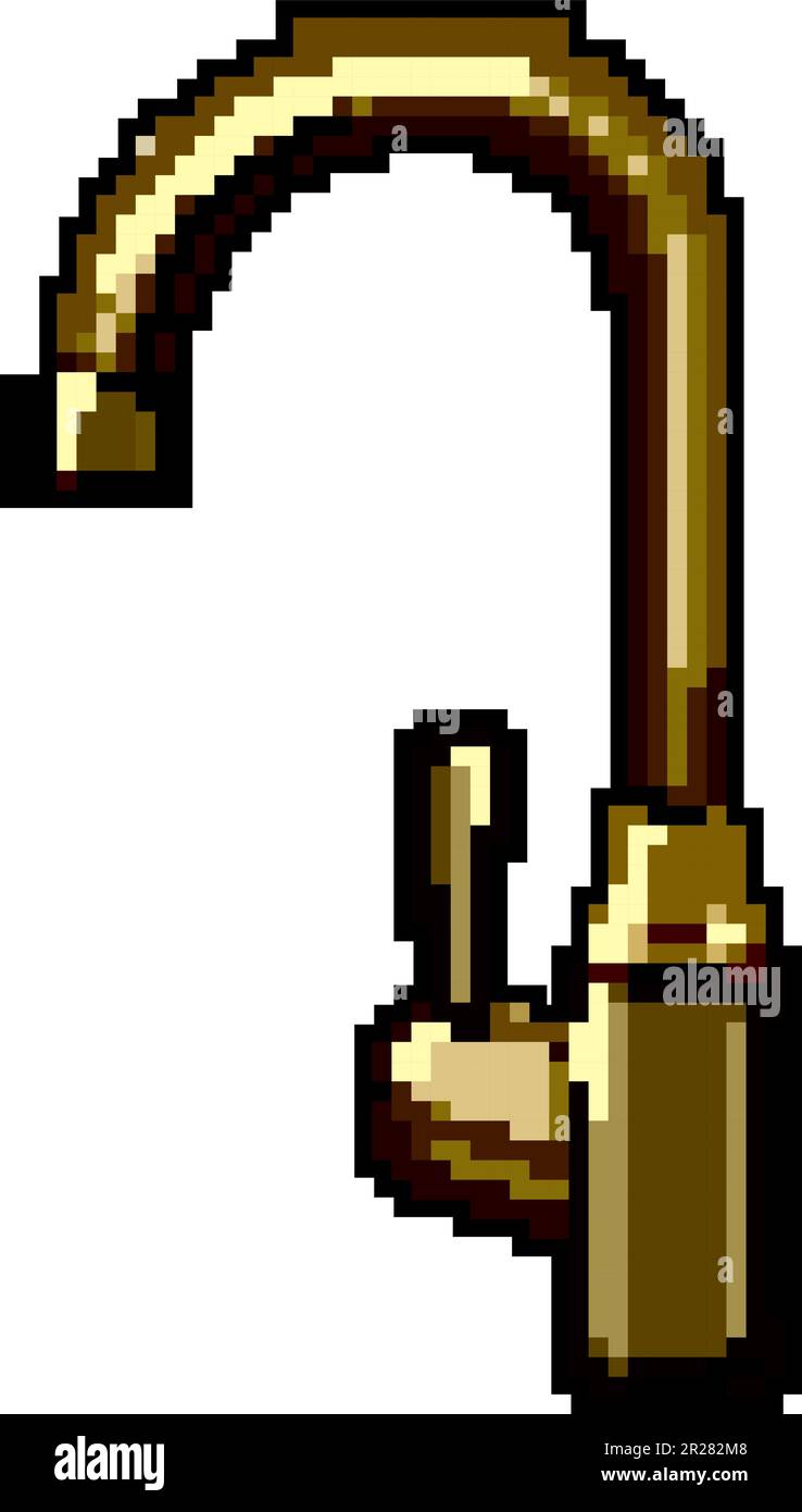 poignée cuisine robinet jeu pixel art vecteur illustration Illustration de Vecteur