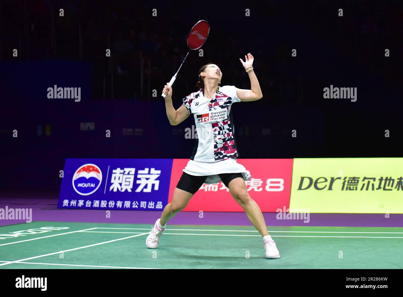 SUZHOU, CHINE - le 18 MAI 2023 - PORNPAWEE CHOCHUWONG, de Thaïlande, participe aux finales de la COUPE TotalEnergies BWF SUDIRMAN 2023 entre l'Indonésie et Thail Banque D'Images