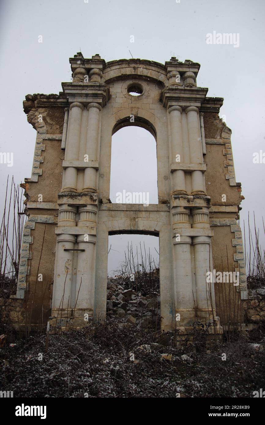 Ville de Fuzuli après la deuxième guerre du Haut-Karabakh. La ville avait une population de 17 090 000 habitants avant la première guerre du Haut-Karabakh. Banque D'Images
