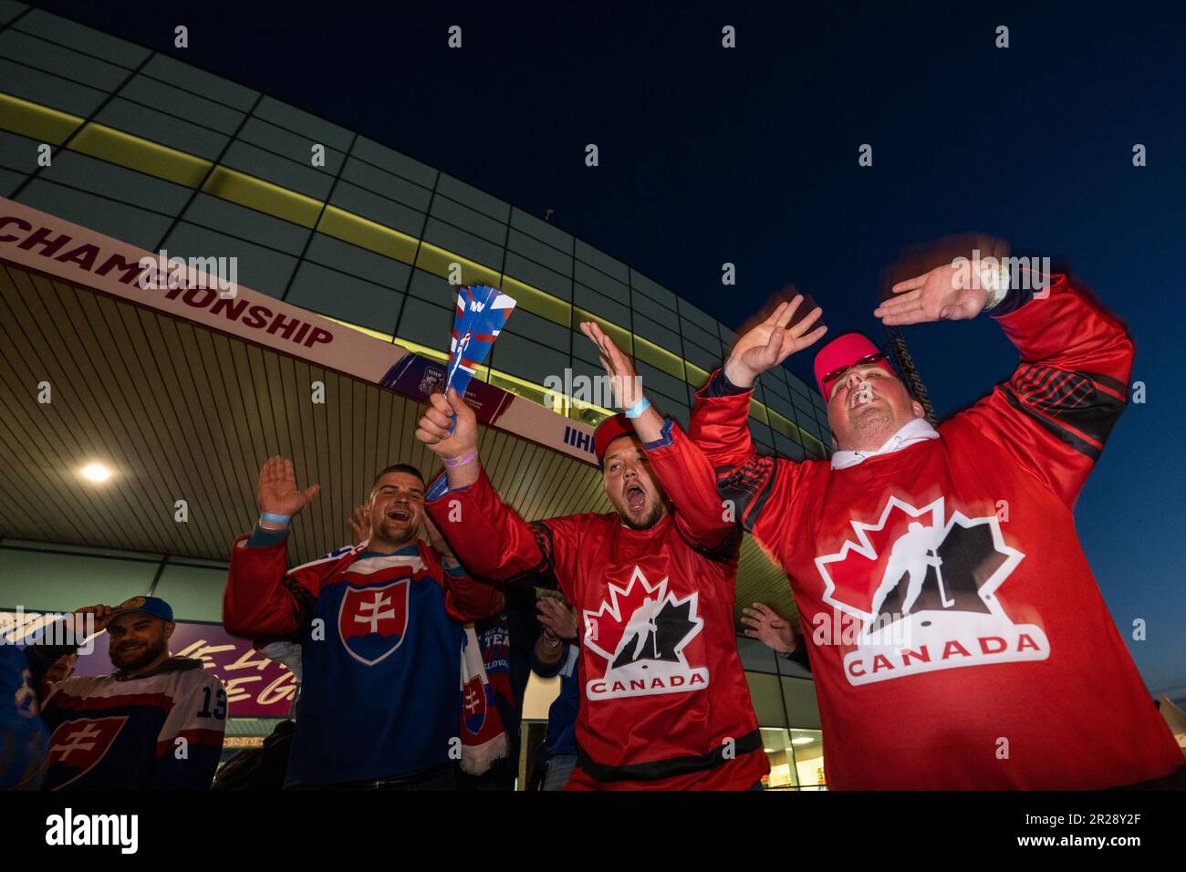 Riga, Lettonie. 17th mai 2023. Les amateurs de hockey après les Championnats du monde 2023 font partie du groupe B Canada contre le Kazakhstan à Riga, Lettonie, 17 mai 2023. Crédit : David Tanecek/CTK photo/Alay Live News Banque D'Images