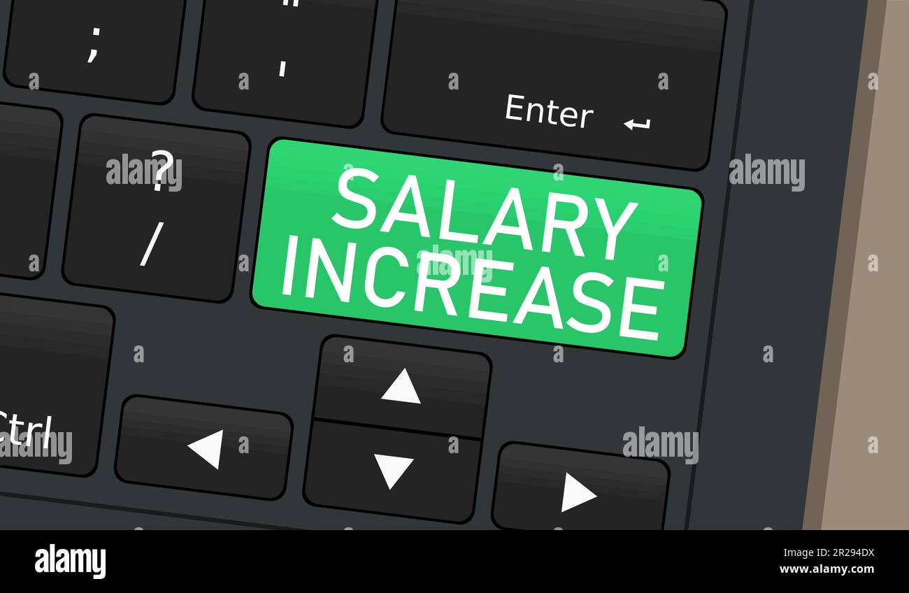 Bouton spécial augmentation de salaire. Illustration conceptuelle du clavier de l'ordinateur portable. Illustration de Vecteur