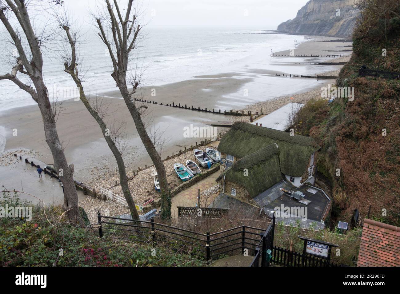Vue sur la mer et la plage, Shanklin, île de Wight, Royaume-Uni Banque D'Images