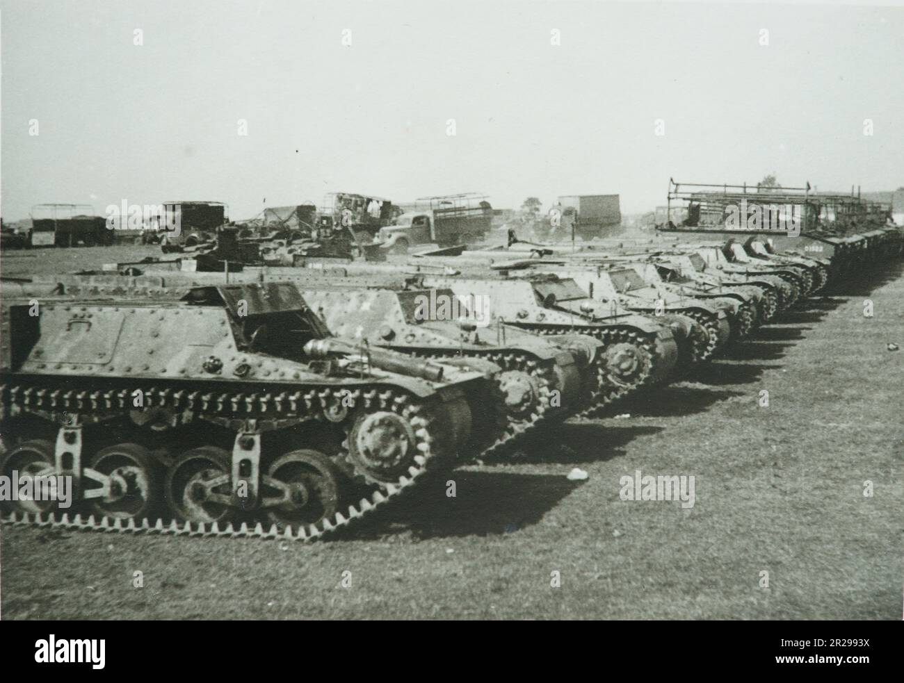 WW2 - Seconde Guerre mondiale, deuxième guerre mondiale, chars capturés par des soldats allemands, Belgique - 1940 Banque D'Images