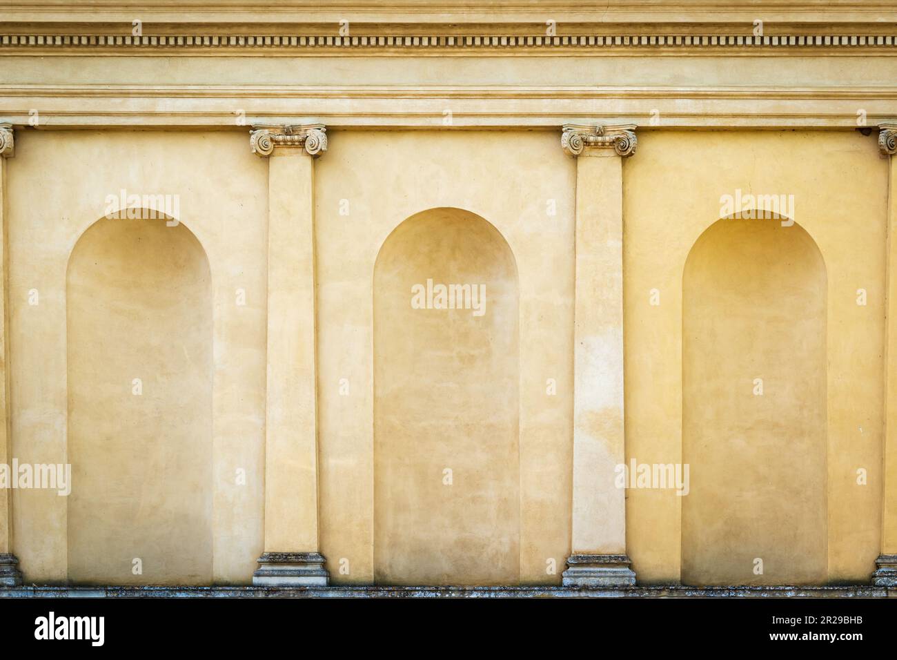 Mur à Stowe House dans Stowe Gardens Buckingham Royaume-Uni. Banque D'Images