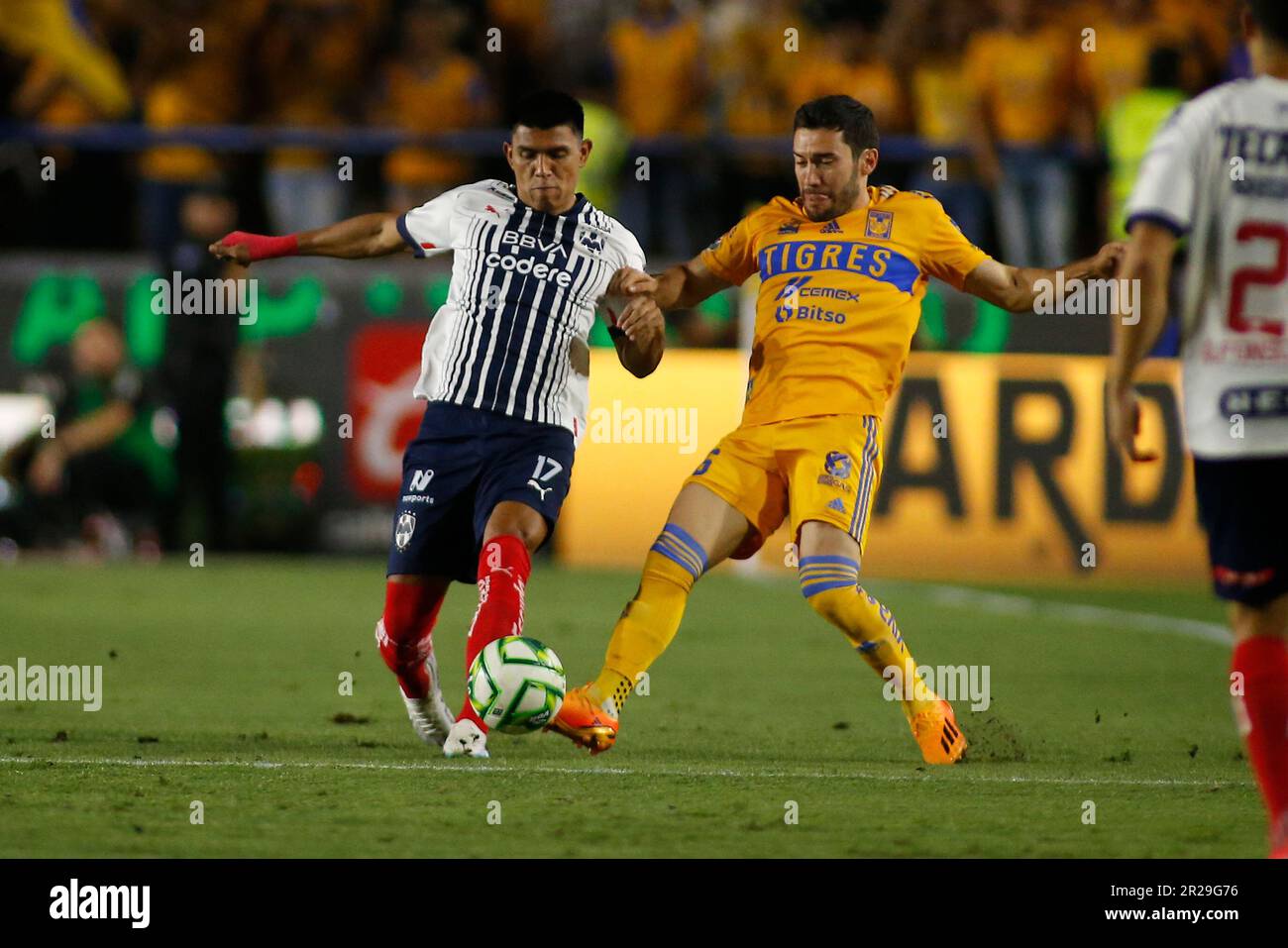 Monterrey Estádio Universitário, Mexique. , . Demi-pied 1st de la Liga BBVA MX Clausura 2023 entre UANL Tigres et Monterrey Rayados. Crédit : PX Images/Alamy Live News Banque D'Images
