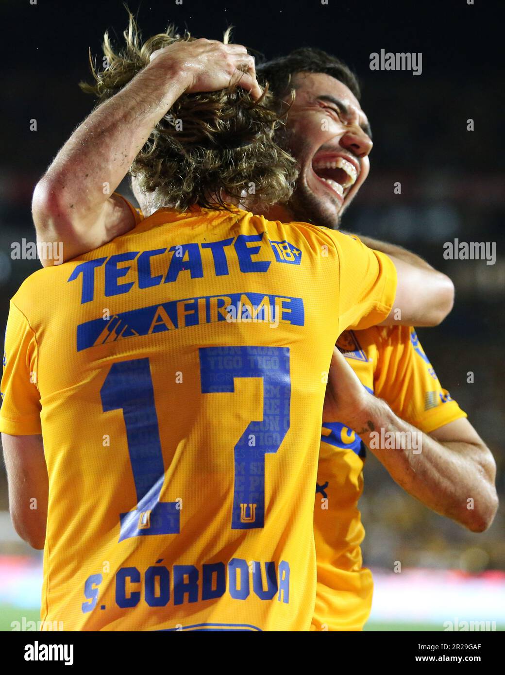 Monterrey Estádio Universitário, Mexique. , . Demi-pied 1st de la Liga BBVA MX Clausura 2023 entre UANL Tigres et Monterrey Rayados. Crédit : PX Images/Alamy Live News Banque D'Images