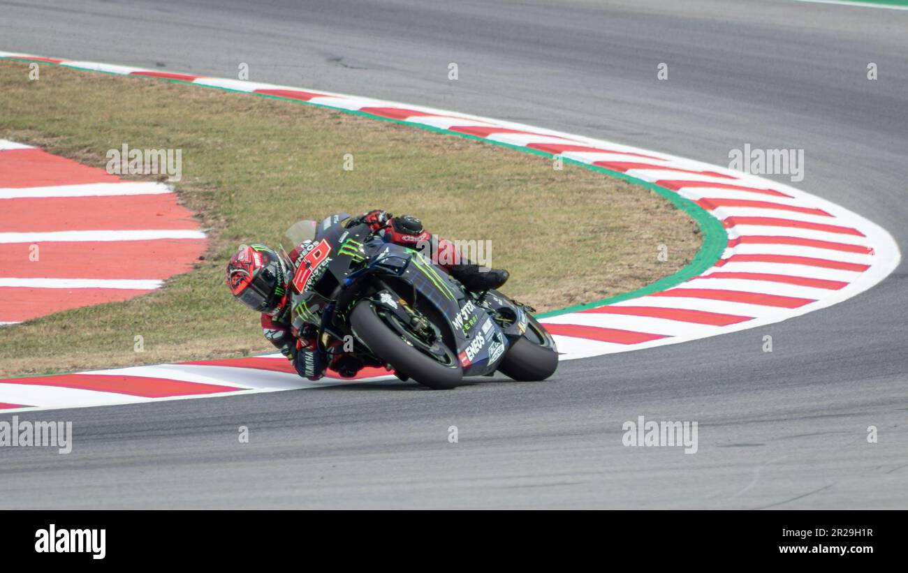 MONTMELLO, ESPAGNE-4 JUIN 2021: Fabio Quartararo (El Diablo) sur son Yamaha YZR-M1 #20 2021 (équipe: Monster Energy Yamaha MotoGP), 2021 MotoGP World Cham Banque D'Images