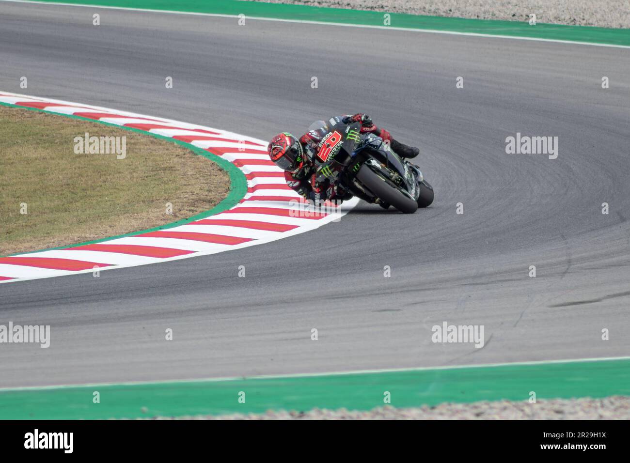 MONTMELLO, ESPAGNE-4 JUIN 2021: Fabio Quartararo (El Diablo) sur son Yamaha YZR-M1 #20 2021 (équipe: Monster Energy Yamaha MotoGP), 2021 MotoGP World Cham Banque D'Images