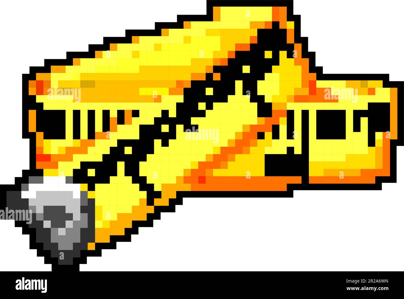 illustration vectorielle de pixel art de jeu de ruban de mesure jaune pouce Illustration de Vecteur