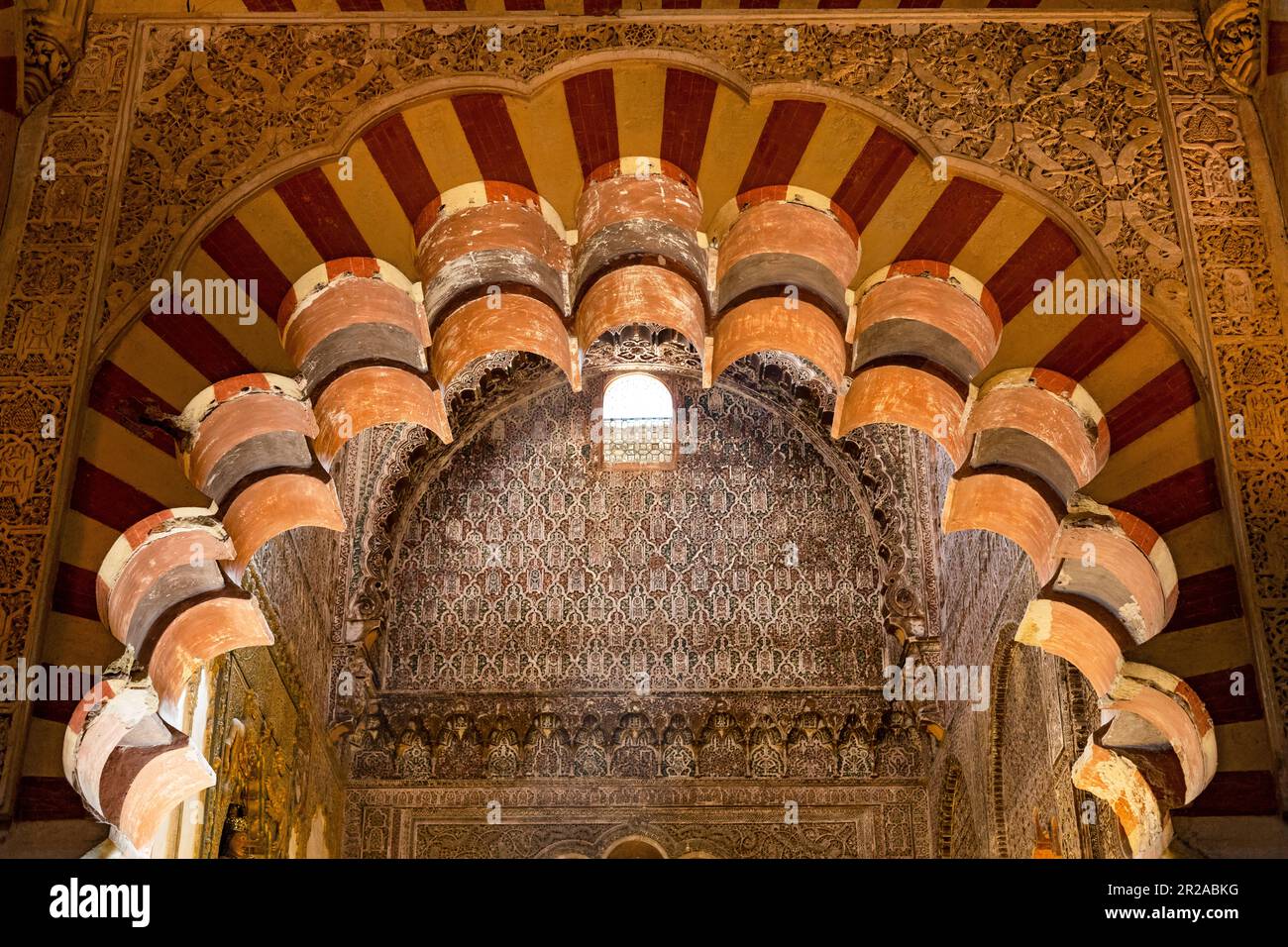 Espagne, Cordoue, Mezquita, également connue sous le nom de Grande Mosquée de Cordoue. Détails intérieurs de l'architecture mauresque Banque D'Images