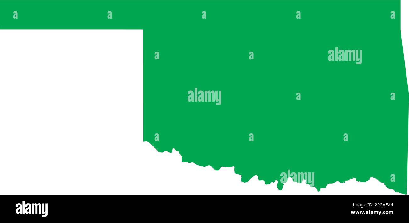 CARTE DE couleurs CMJN VERTE de L'OKLAHOMA, États-Unis Illustration de Vecteur
