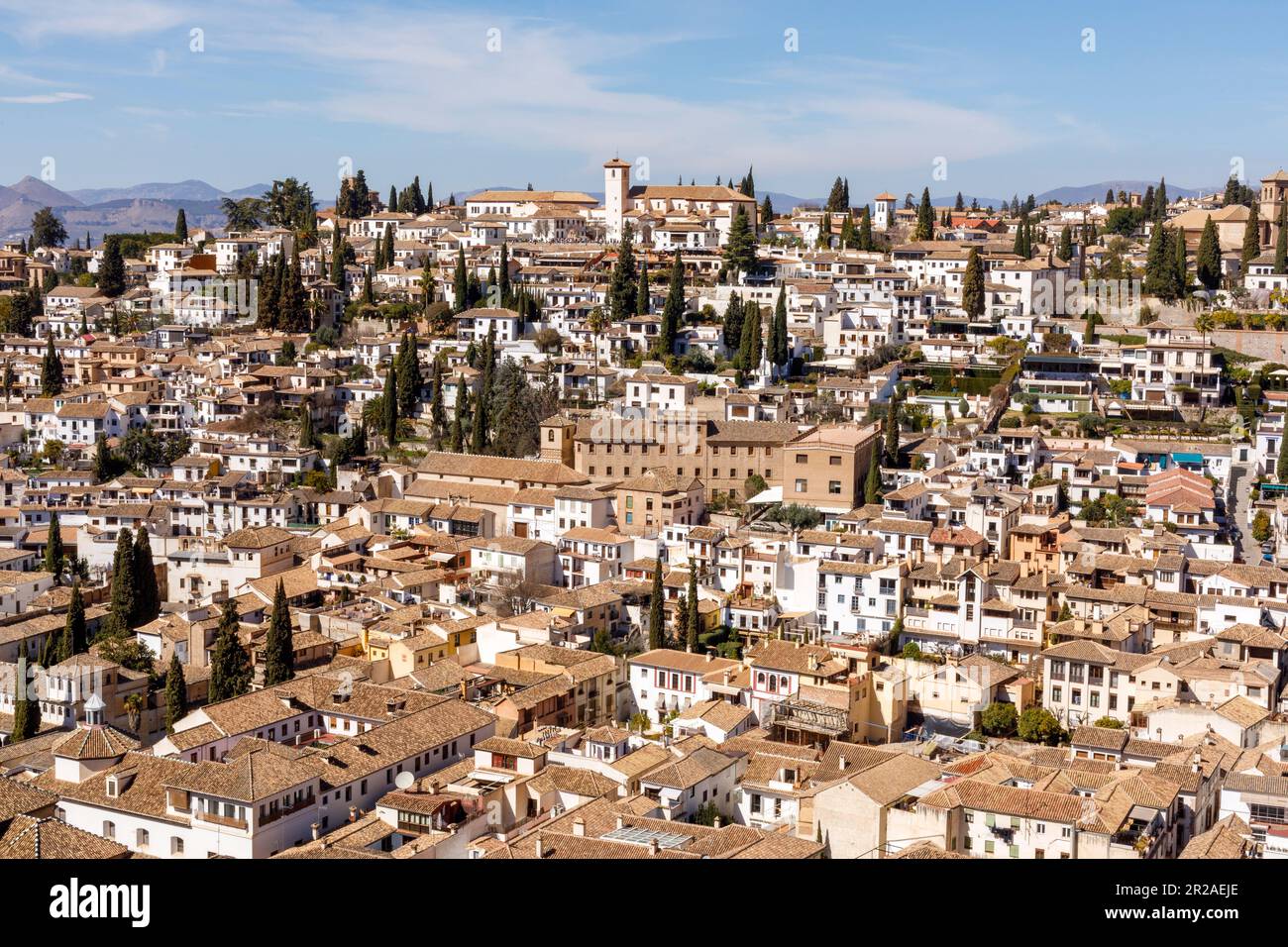 Espagne, Andalousie, Grenade, vue sur la ville de Grenade Banque D'Images