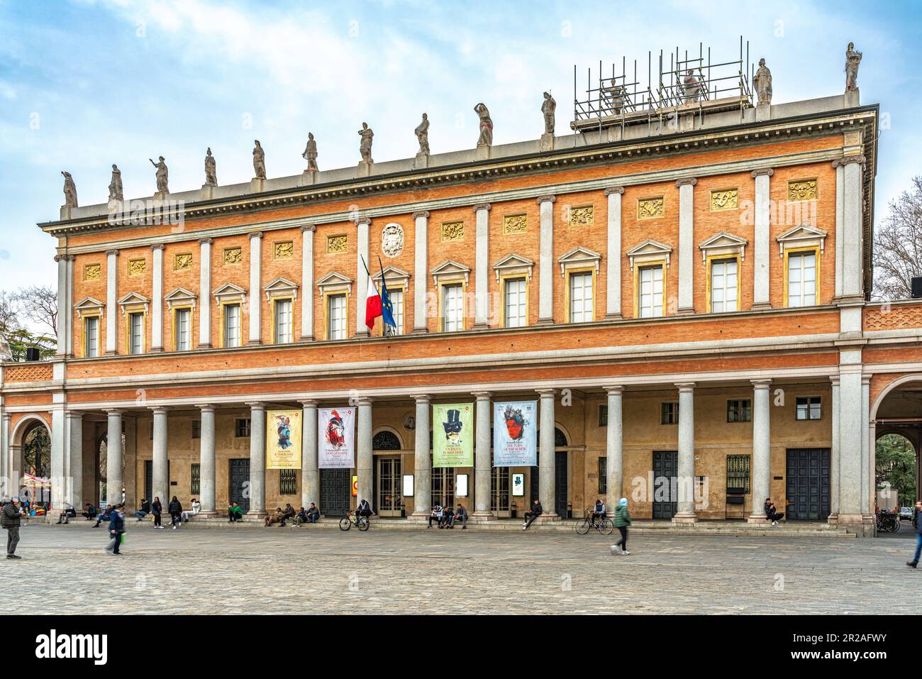 Le théâtre municipal Romolo Valli est un bâtiment néoclassique datant de 19th ans aux intérieurs richement décorés. Reggio Emilia, Emilie Romagne, Italie, Europe Banque D'Images