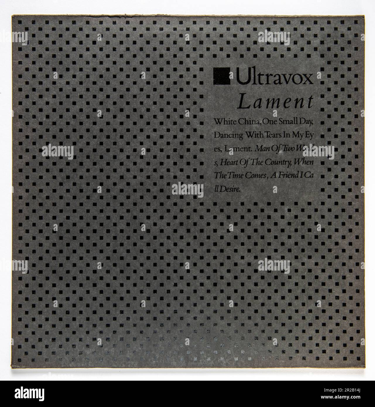 LP Cover of Quartet, le septième album studio du groupe de musique électronique britannique Ultravox, sorti en 1984 Banque D'Images