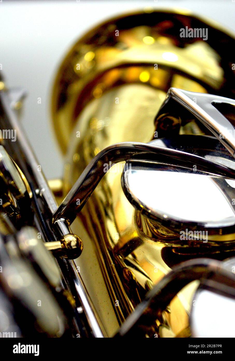 Gros plan d'un saxophone alto Banque D'Images