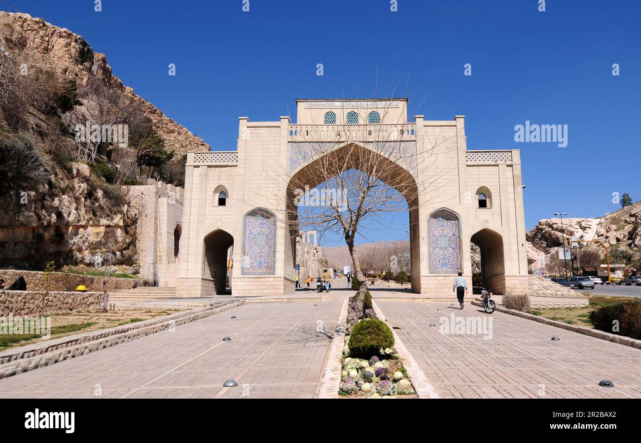 Porte Kuran à Shiraz, Iran. Banque D'Images