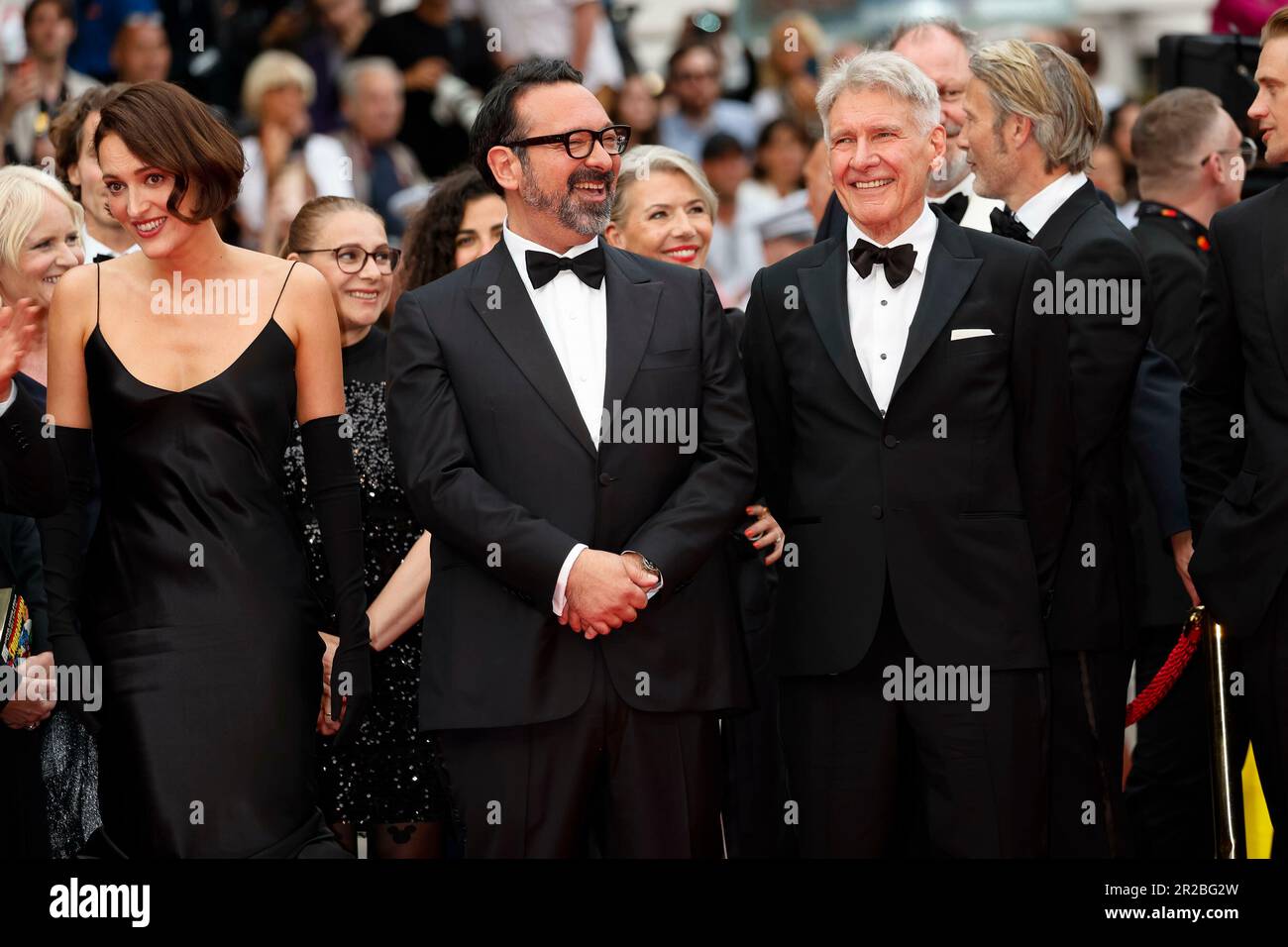 James Mangold, Harrison Ford, Mads Mikkelsen et Boyd Holbrook assistent au 'Indiana Jones et au cadran du destin' lors du Festival de Cannes 76th au Palais des Festivals de Cannes, le 18 mai 2023. Banque D'Images