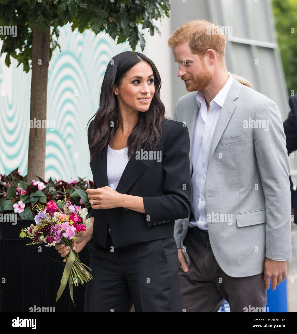 Le prince Harry Duke de Sussex et Meghan Markle Duchess de Sussex célèbrent 5 ans de mariage. Le duc de Sussex vit maintenant aux États-Unis avec sa femme Meghan Markle Duchesse de Sussex et leurs deux enfants, le prince Archie Harrison Mountbatten-Windsor et la fille princesse Lilibet Diana Mountbatten-Windsor. (Photo par DPPA/Sipa USA) Banque D'Images