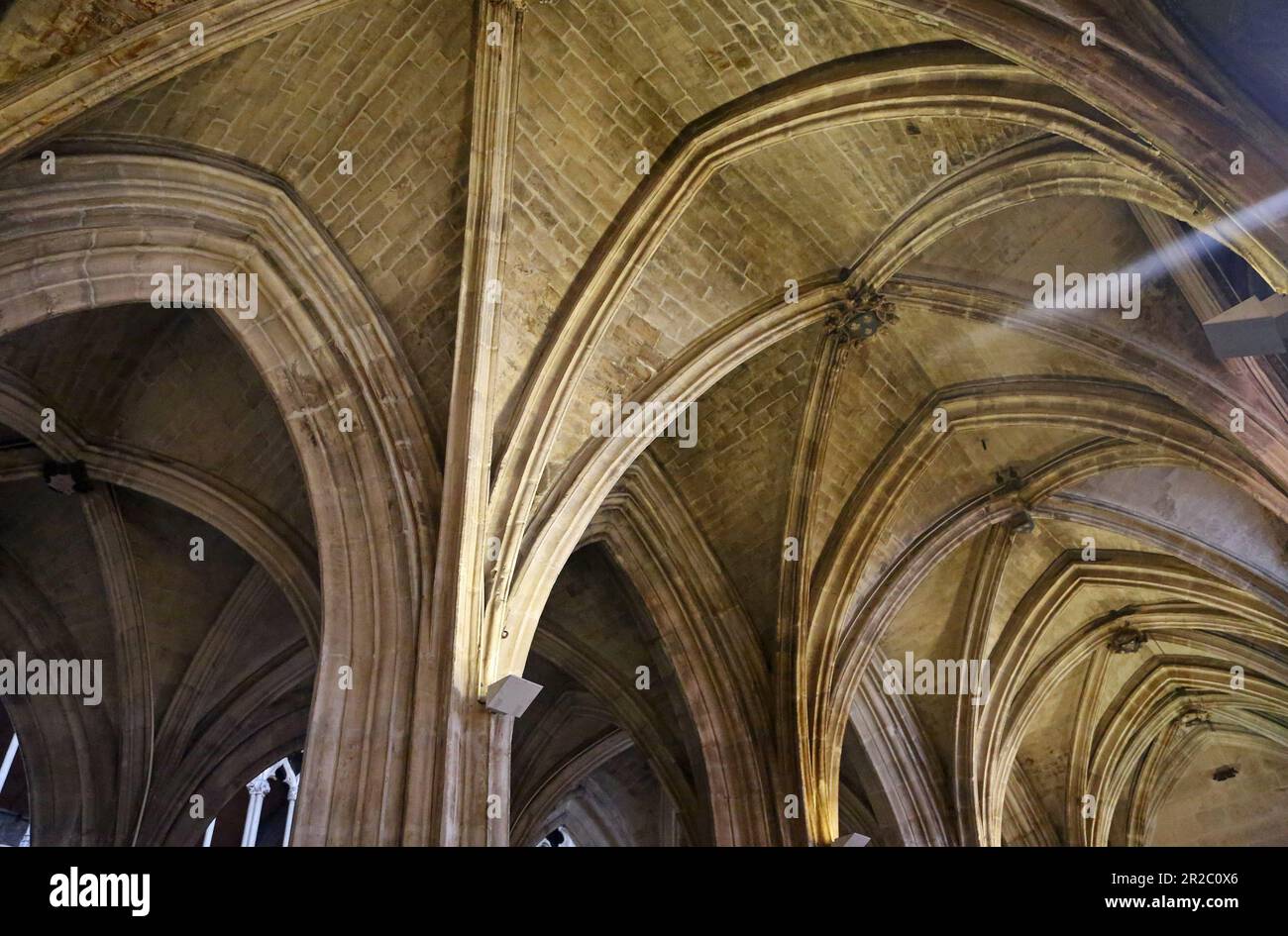 La voûte nervurée de l'allée - Église Saint-Severin - Paris, France Banque D'Images